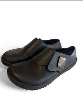 Betula by Birkenstock Mens 41 Black Leather Clogs Professional Slip On Shoes